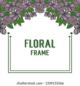 Vector illustration crowd frame floral very beautiful hand drawn