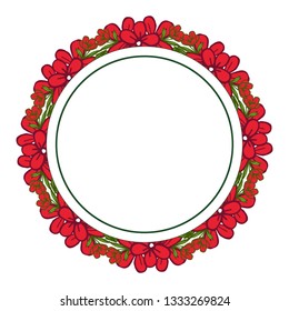 Vector illustration crowd frame flower red for greeting cards