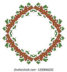Vector illustration crowd frame wreath red for white background hand drawn