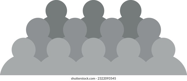 Imagen vectorial de una multitud. Multitud de gente, marcha y protestas. Desfile. Icono de multitud.