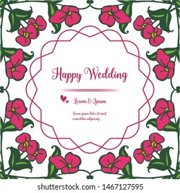 Vector illustration crowd of pink flower frame with card love mom