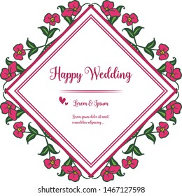 Vector illustration crowd of pink flower frame with card love mom