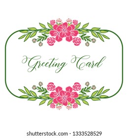 Vector illustration crowd of pink wreath frames for greeting card design