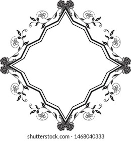Vector illustration crowd of red rose wreath frame for lettering happy day