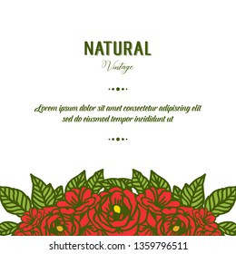 Vector illustration crowd of rose flower frames blooms for invitation card natural vintage hand drawn