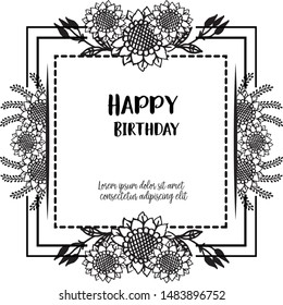 Vector illustration crowd of rose flower frame for writing memorial day