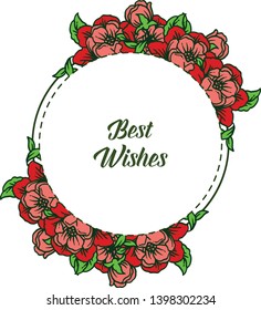 Vector illustration crowd of wreath frame very beautiful for decor card best wishes