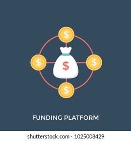 Vector illustration crowdfunding, funding platform