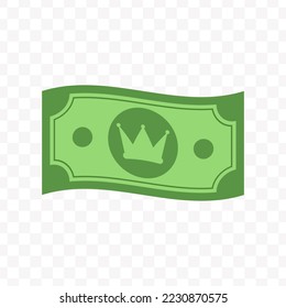 Ilustración vectorial del billete de la Corona de color verde sobre fondo transparente (PNG).