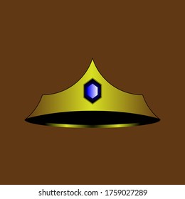 vector illustration of a crown with blue gems