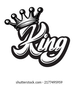 Vector Illustration Crown Calligraphic Inscription King Stock Vector ...