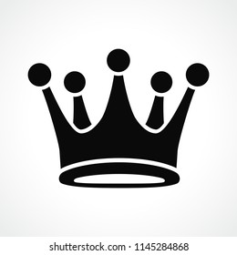 Vector illustration of crown icon black design