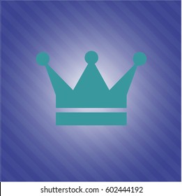 Vector Illustration of Crown icon vector in blue color

