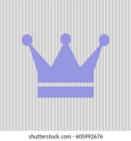 Vector Illustration of Crown vector icon in blue color
