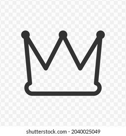 Vector illustration of Crown icon in dark color and transparent background(png).