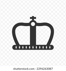 Ilustración vectorial del icono de la corona en color oscuro y fondo transparente (png).