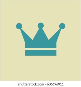 Vector Illustration of Crown icon in green color
