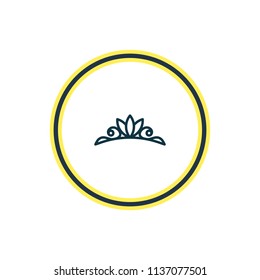Vector illustration of crown icon line. Beautiful wedding element also can be used as accessories icon element.