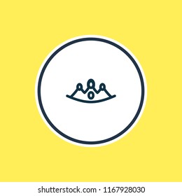Vector illustration of crown icon line. Beautiful events element also can be used as queen icon element.