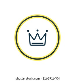 Vector illustration of crown icon line. Beautiful celebrate element also can be used as queen icon element.