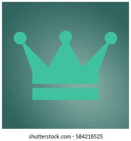 Ilustración vectorial del icono o símbolo de la Corona en color azul
