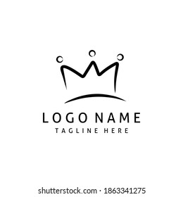 Vector illustration of a crown logo icon. Three people logo holding hands. Creative and simple logo.