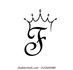 A vector illustration of Crown Monogram Logo Initial Letter F