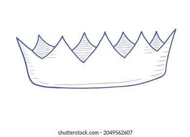 Vector illustration of a crown on a white background. Crown sketch. Doodle.

