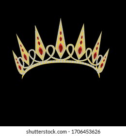 vector illustration of a crown with rubies and diamonds