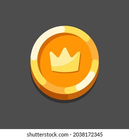 Ilustración vectorial del símbolo de la Corona aislada en un fondo oscuro. Icono plano de la moneda de la corona