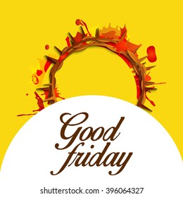 Vector illustration of Crown of thorns with dripping blood on Good Friday.