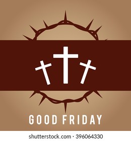 Vector illustration of Crown of thorns with dripping blood on Good Friday.