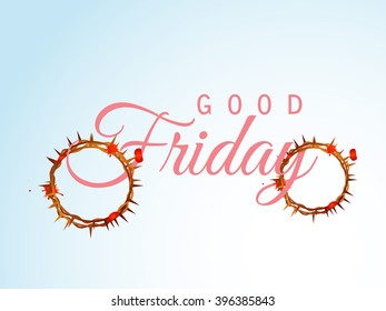 Vector illustration of Crown of thorns with dripping blood on Good Friday.