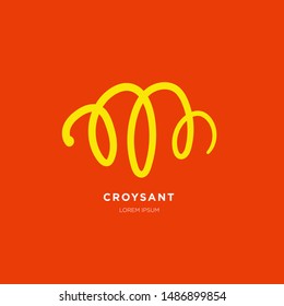 Vector Illustration Croysant Logo in Handrawn Style