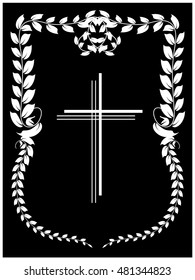 vector illustration of crucifix on black background