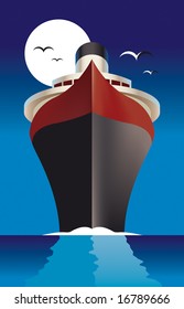 Vector illustration of a cruise liner