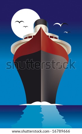 Vector illustration of a cruise liner