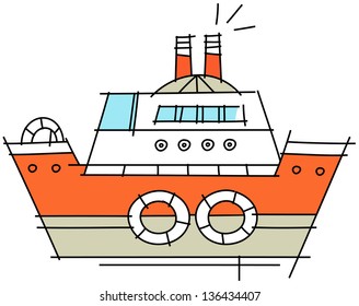 Vector illustration of a cruise ship