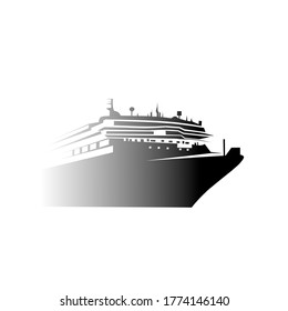 ilustración vectorial de la cara frontal de un buque de crucero