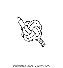 vector illustration of crumpled pencil concept