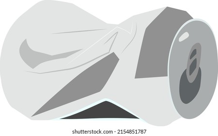 Ilustración vectorial de una lata de lata desmenuzada.