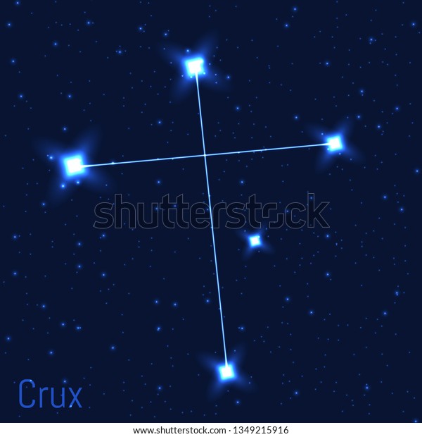 Vector Illustration Crux Constellation Astronomical Southern: Vector De ...