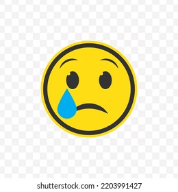 Vector illustration of cry emoticons. Colored icons for website design .Simple design on transparent background (PNG).