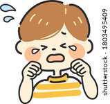 Vector illustration of a crying boy