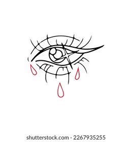 vector illustration of crying eyes