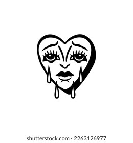 vector illustration of crying face concept