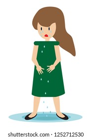 Vector illustration with crying girl.