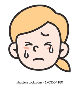 ilustración vectorial de una chica llorando