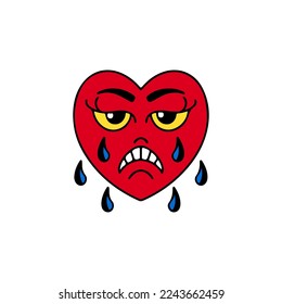 vector illustration of crying heart concept