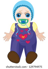 Vector illustration of a crying little boy who wants to someone hugged him